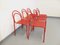 Rote Vintage Metall Stühle, 1980er, 6 . Set 11