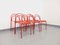 Rote Vintage Metall Stühle, 1980er, 6 . Set 17