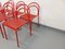 Rote Vintage Metall Stühle, 1980er, 6 . Set 12