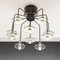 10-Arm Chandelier with Glass Panels from J. T. Kalmar 4