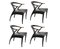 Mid-Century Italian Dining Chairs from Giorgetti, 1980s, Set of 4 1