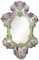 Specchio veneziano ovale intagliato a mano con motivo floreale verde e rosa di Simoeng, Immagine 1