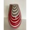 Abstarct Vase in Milky-White Murano Style Glass with Red and Beige Reeds by Simoeng 5