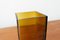 Mid-Century Minimalist Amber Colored Block Glass Vase, 1960s 11