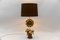 Mid-Century Modern Sunflower Table Lamp in Brass and Wood, 1970s, Image 2