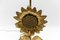 Mid-Century Moderne Sonnenblumen Tischlampe aus Messing & Holz, 1970er 9