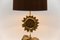 Mid-Century Modern Sunflower Table Lamp in Brass and Wood, 1970s 7