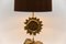 Mid-Century Modern Sunflower Table Lamp in Brass and Wood, 1970s, Image 7