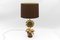 Mid-Century Modern Sunflower Table Lamp in Brass and Wood, 1970s, Image 3