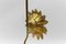 Mid-Century Moderne Sonnenblumen Tischlampe aus Messing & Holz, 1970er 12