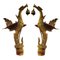 Sculture di drago in metallo dorato con campana, set di 2, Immagine 1