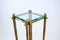 French Polished Brass and Glass High Side Table, 1970s 4
