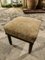 Small Wooden Pouf with Damask Upholstery and Brass, 1950s 6