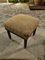 Small Wooden Pouf with Damask Upholstery and Brass, 1950s 1