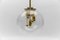 Large Brass & Glass Globe Ceiling Lamp from Doria, 1970s 5