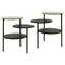 Table Triplo Noire et Grise par Mason Editions, Set de 2 1