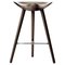 Brown Oak and Stainless Steel Counter Stool by Lassen 1