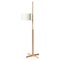White and Beech Wood TMM Floor Lamp by Miguel Milá 1