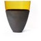 Vaso scolpito in vetro soffiato color ambra e ceramica di Pia Wüstenberg, Immagine 4
