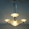 Vintage Art Decó Ceiling Lamp in Chrome and Pressed Glass 2