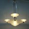 Vintage Art Deco Deckenlampe aus Chrom und Pressglas 2