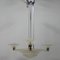 Vintage Art Decó Ceiling Lamp in Chrome and Pressed Glass 1