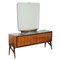 Vintage Chest of Drawers with Mirror in Painted Beech, Italy, 1950s 1