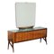 Vintage Chest of Drawers with Mirror in Painted Beech, Italy, 1950s, Image 1