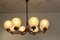 French Brass and Ice Glass Chandelier, 1960s, Image 3