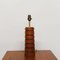 Vintage Teak and Brass Table Lamp with Turned Rings, 1960s, Image 1
