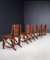 Pine Dining Chairs, France, 1960s, Set of 10 12