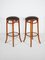 Bentwood Cafe Bar Stools with Padded Leather Seats from Thonet, 1969, Set of 2 3