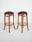 Bentwood Cafe Bar Stools with Padded Leather Seats from Thonet, 1969, Set of 2, Image 3