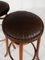 Bentwood Cafe Bar Stools with Padded Leather Seats from Thonet, 1969, Set of 2, Image 11