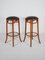 Bentwood Cafe Bar Stools with Padded Leather Seats from Thonet, 1969, Set of 2 2