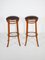 Bentwood Cafe Bar Stools with Padded Leather Seats from Thonet, 1969, Set of 2 6