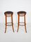 Bentwood Cafe Bar Stools with Padded Leather Seats from Thonet, 1969, Set of 2, Image 6