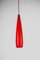 Italian Red Opal Glass Tube Pendant Lamp attributed to Pianon for Vistosi, 1960s 2