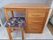 Vintage Dressing Table in Oak with Mirror & Stool, Set of 3, Image 7