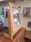 Toeletta vintage in quercia con specchio e sgabello, set di 3, Immagine 17