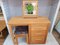 Vintage Dressing Table in Oak with Mirror & Stool, Set of 3 4