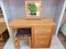 Vintage Dressing Table in Oak with Mirror & Stool, Set of 3, Image 4