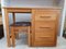 Vintage Dressing Table in Oak with Mirror & Stool, Set of 3, Image 2