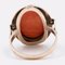 Vintage 8K Yellow Gold Ring with Cabochon Coral and Diamonds, 1970s 4