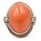 Vintage 8K Yellow Gold Ring with Cabochon Coral and Diamonds, 1970s 1