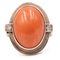 Vintage 8K Yellow Gold Ring with Cabochon Coral and Diamonds, 1970s, Image 1