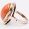 Vintage 8K Yellow Gold Ring with Cabochon Coral and Diamonds, 1970s 3