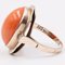 Vintage 8K Yellow Gold Ring with Cabochon Coral and Diamonds, 1970s, Image 3