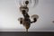 Art Deco Alabaster and Brass 3-Light Chandelier, 1930s, Image 9