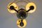 Art Deco Alabaster and Brass 3-Light Chandelier, 1930s, Image 12